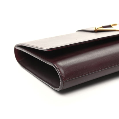 Saint Laurent Calfskin Classic Y Ligne Clutch Bordeaux 7 of 8