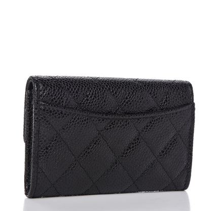 Chanel Caviar Quilted Flap Card Holder Wallet Black 3 of 9