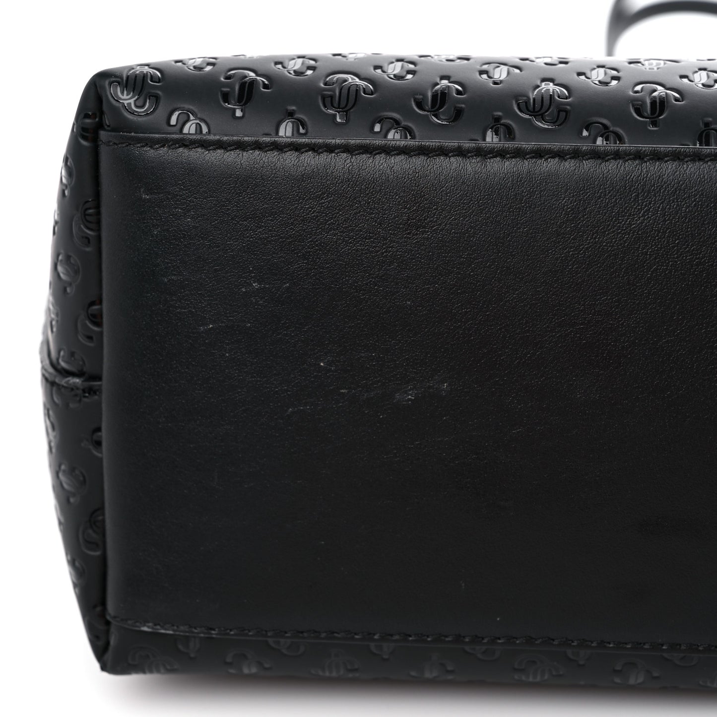 Calfskin Monogram Embossed Nine2Five East West Tote Black