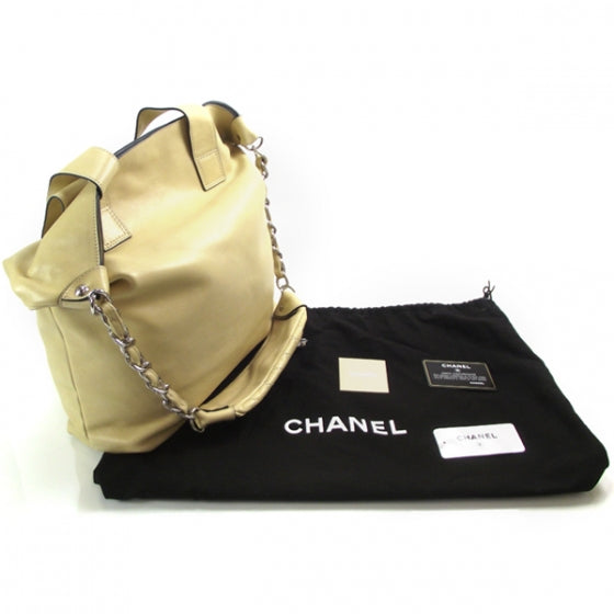 Lambskin N/S Edgy Tote Beige