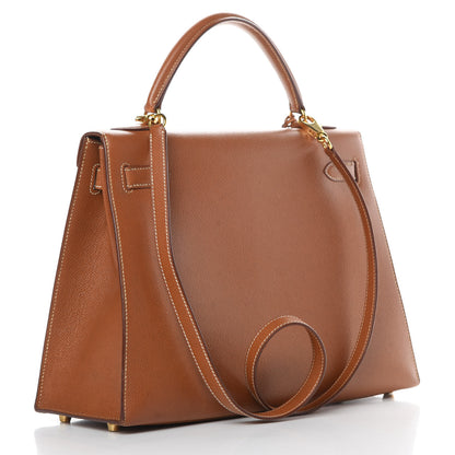 Hermes Courchevel Kelly Sellier 32 Gold 3 of 17