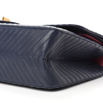 Chanel Sheepskin Chevron Quilted 2.55 Reissue 226 Flap Navy Blue 8 of 12