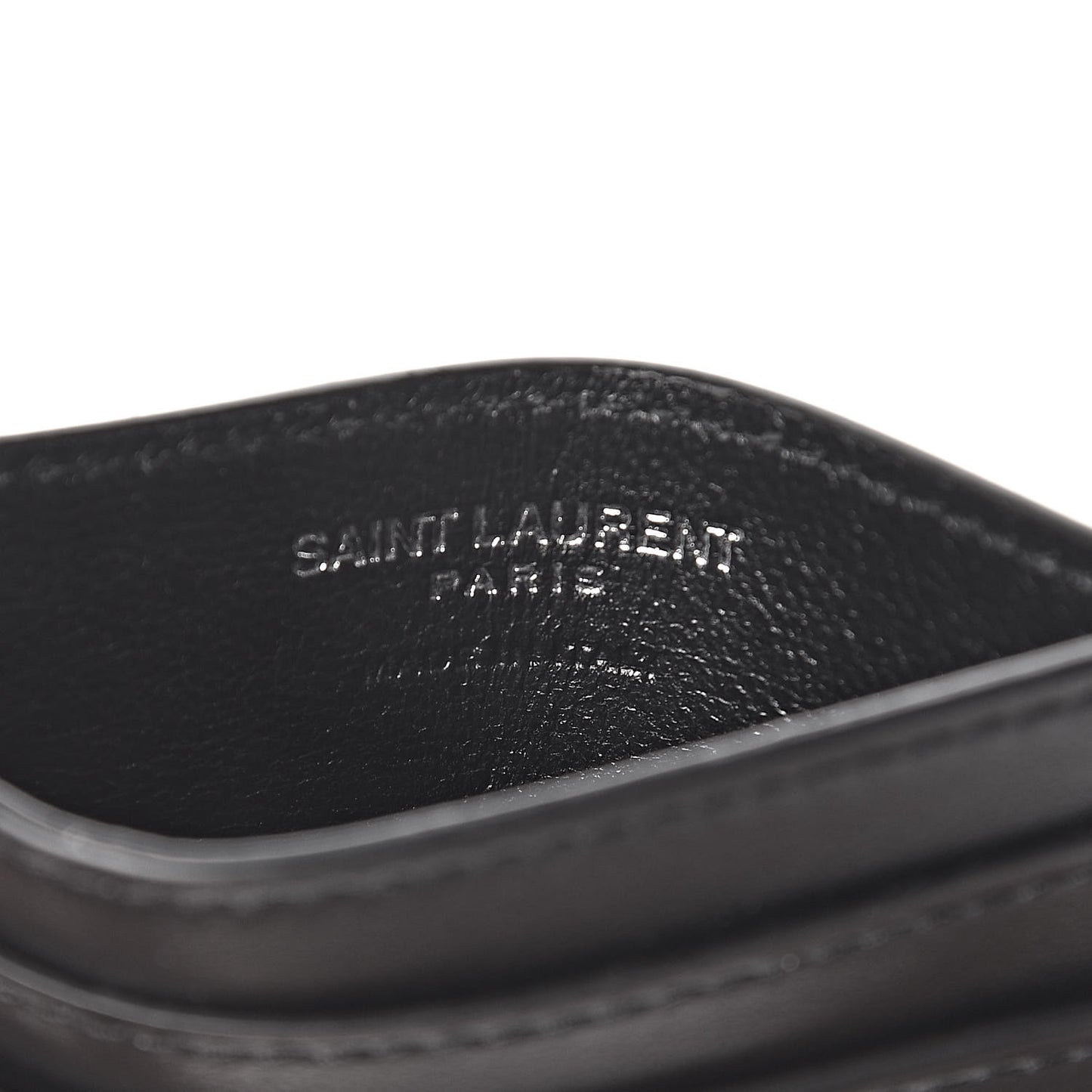 Calfskin Plate Card Case Black