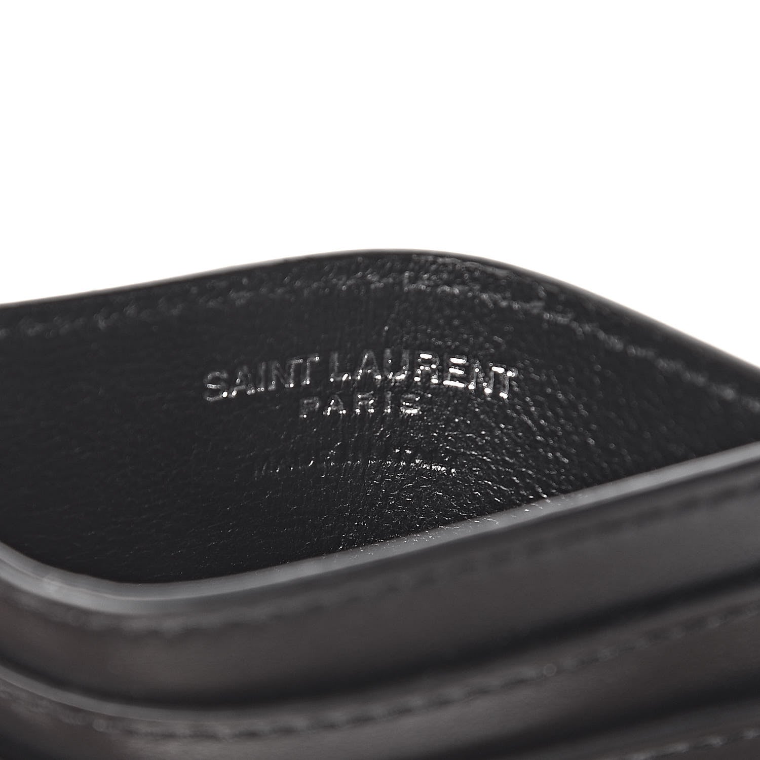 Saint Laurent Calfskin Plate Card Case Black 6 of 8