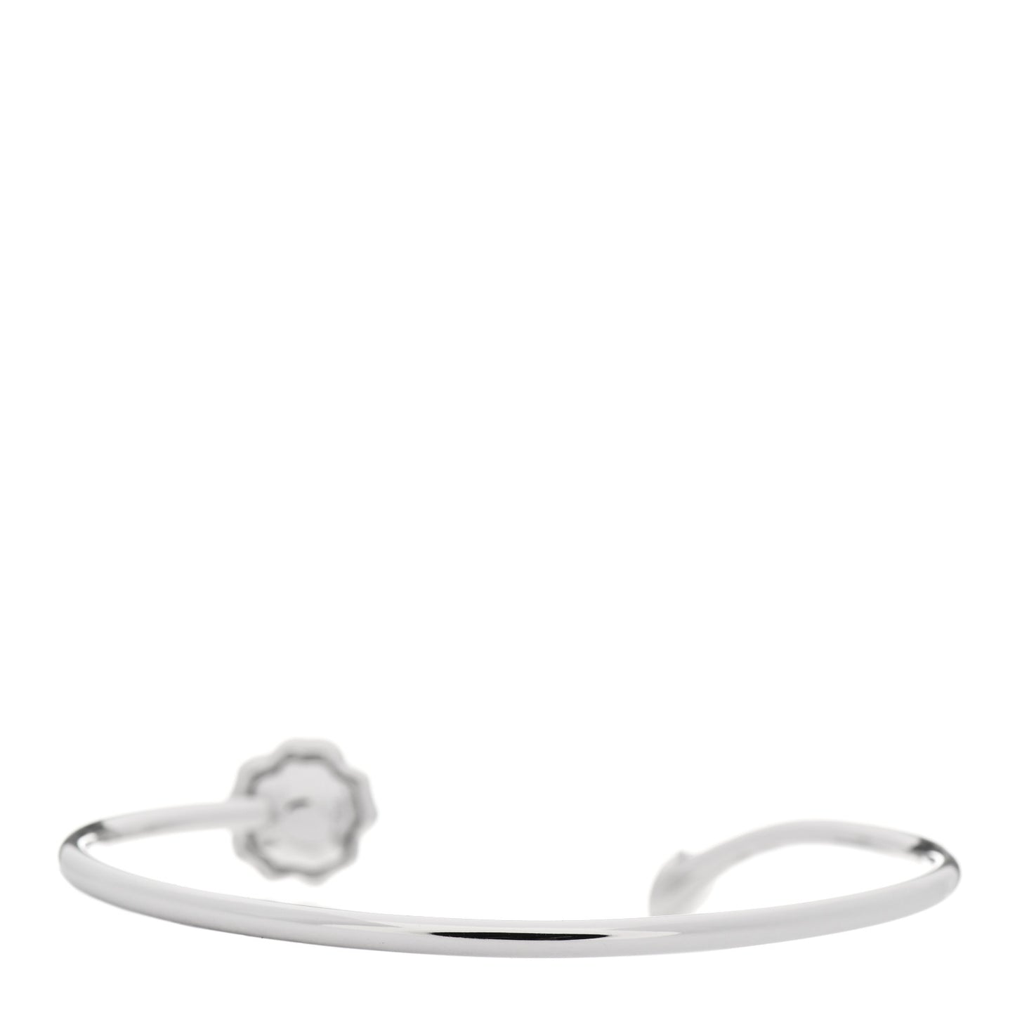 18K White Gold Diamond Camelia Precieux Cuff Bracelet M