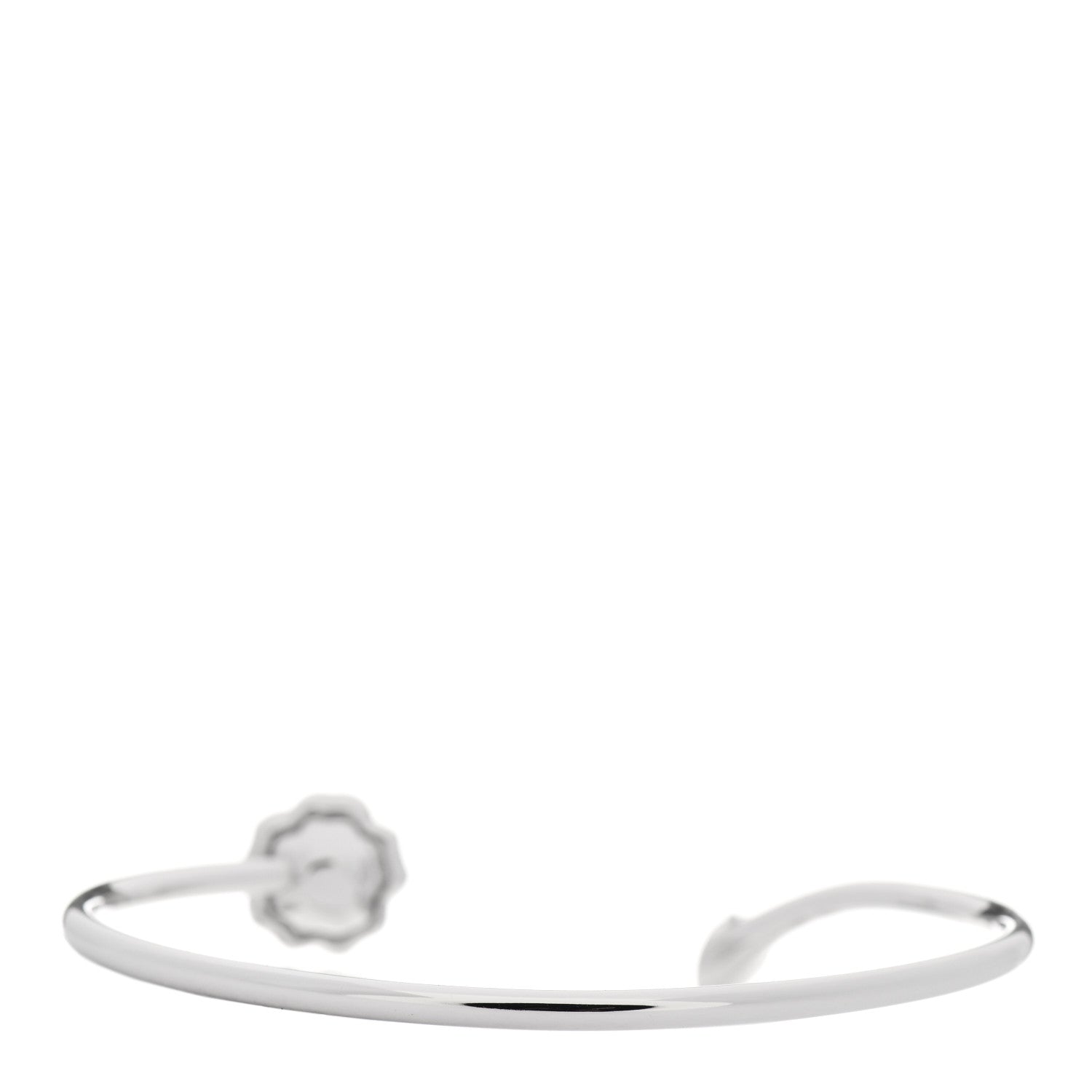 Chanel 18K White Gold Diamond Camelia Precieux Cuff Bracelet M 2 of 5
