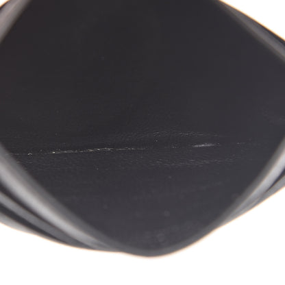 Saint Laurent Grain De Poudre Matelasse Chevron Monogram Credit Card Case Black 5 of 9