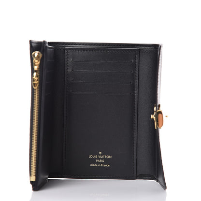 Louis Vuitton Monogram Flower Lock Compact Wallet Black 5 of 7