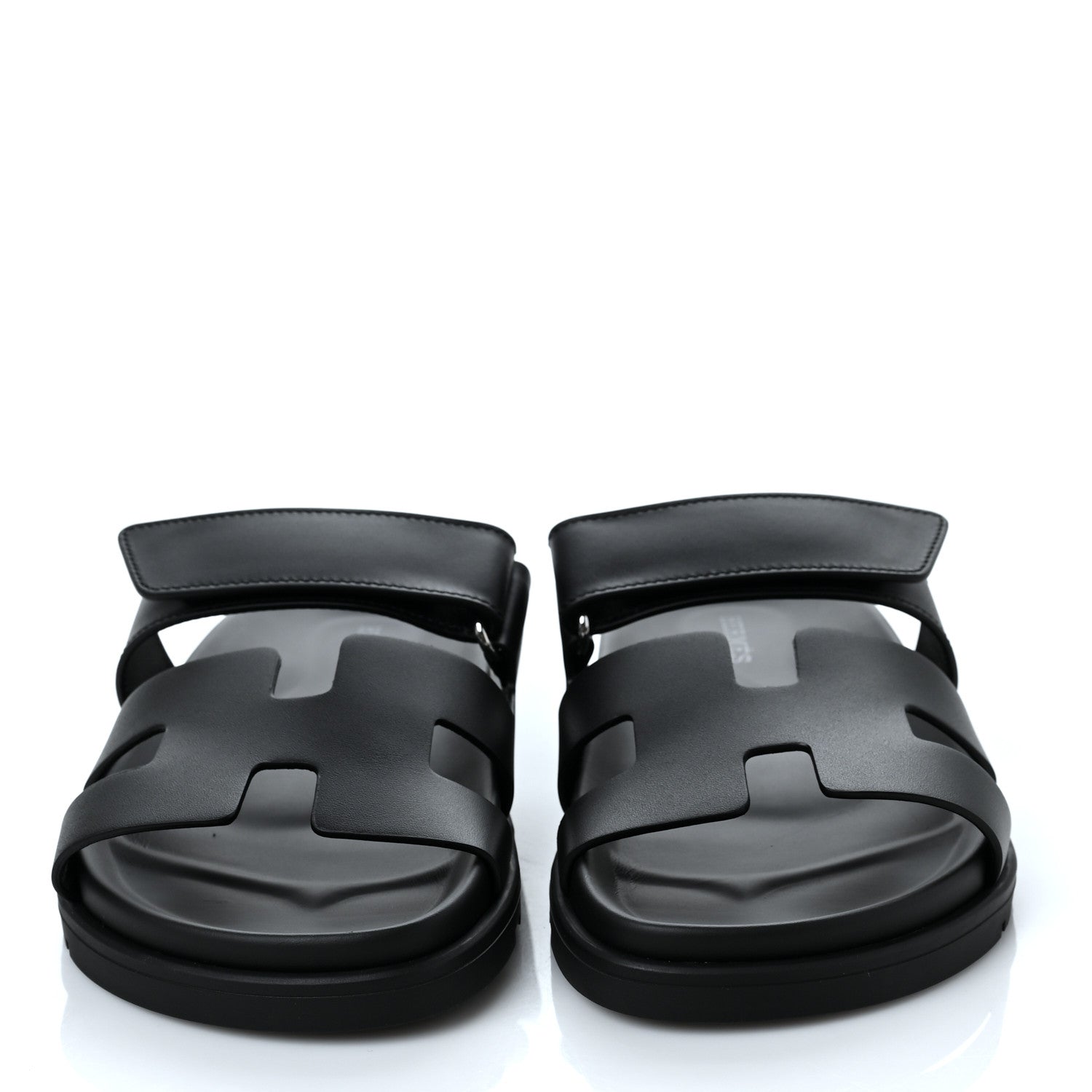 Hermes Calfskin Womens Chypre Sandals 35 Black 2 of 9