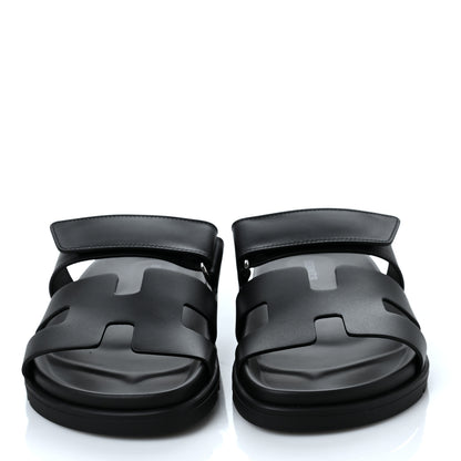 Hermes Calfskin Womens Chypre Sandals 35 Black 2 of 9