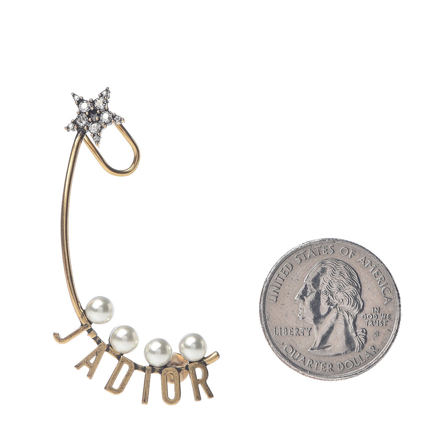 Pearl Crystal J'Adior Earring Gold