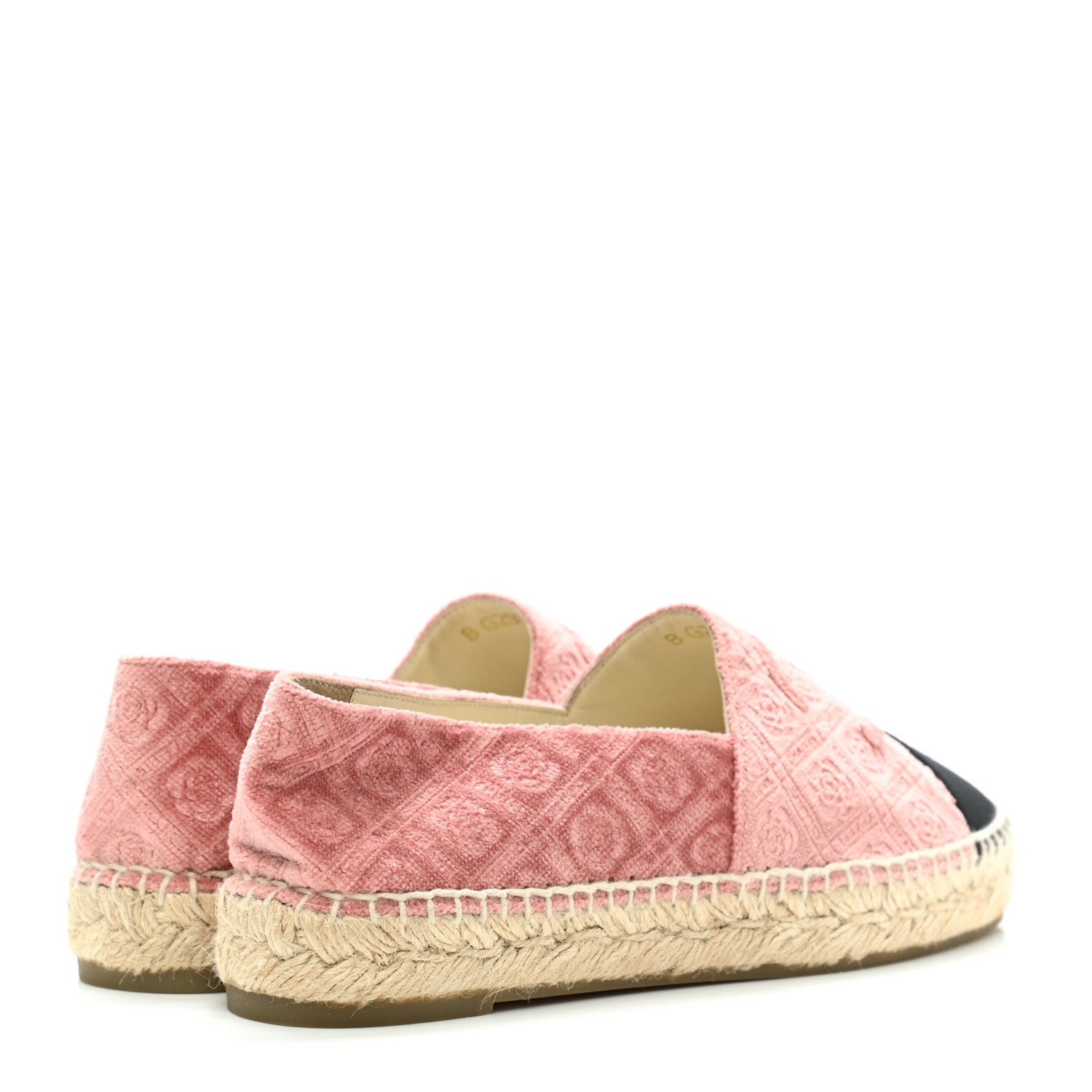 Chanel Velvet Grosgrain Quilted Camellia CC Espadrilles 37 Pink Black 4 of 10