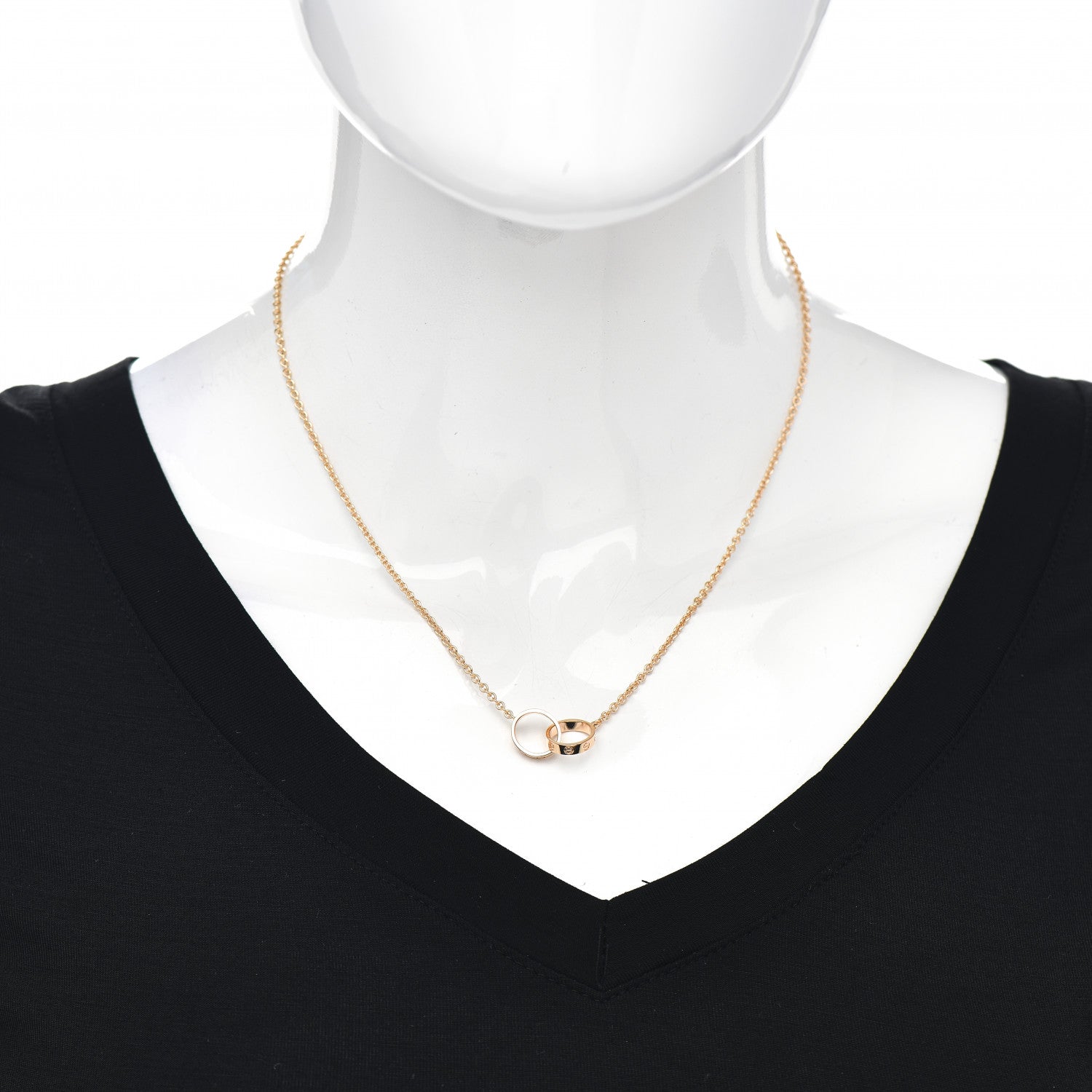 Cartier 18K Pink Gold Interlocking LOVE Necklace 2 of 5