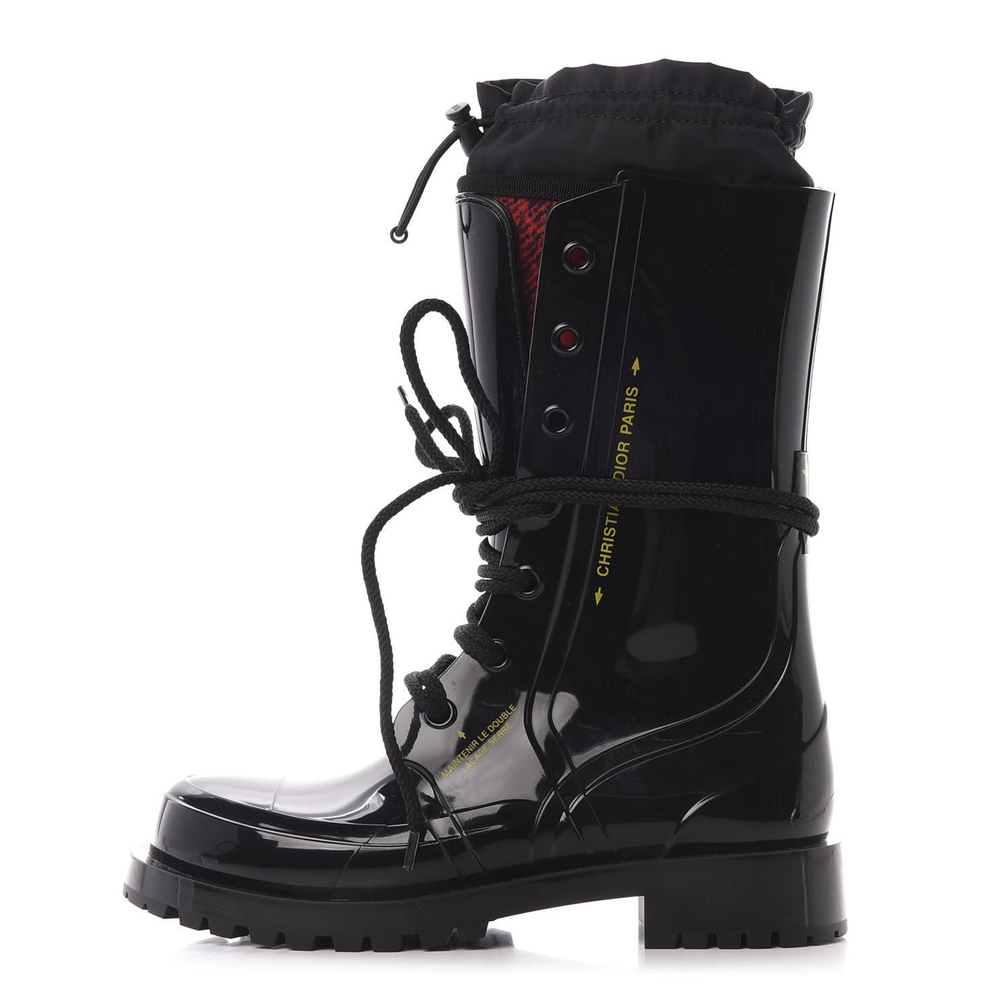 Shiny Rubber Diorcamp Low Boots 37 Black