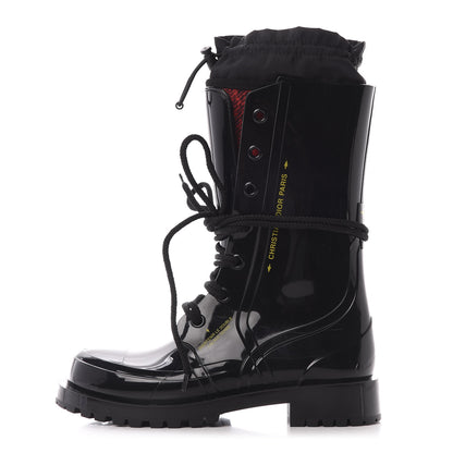 Christian Dior Shiny Rubber Diorcamp Low Boots 37 Black 1 of 10