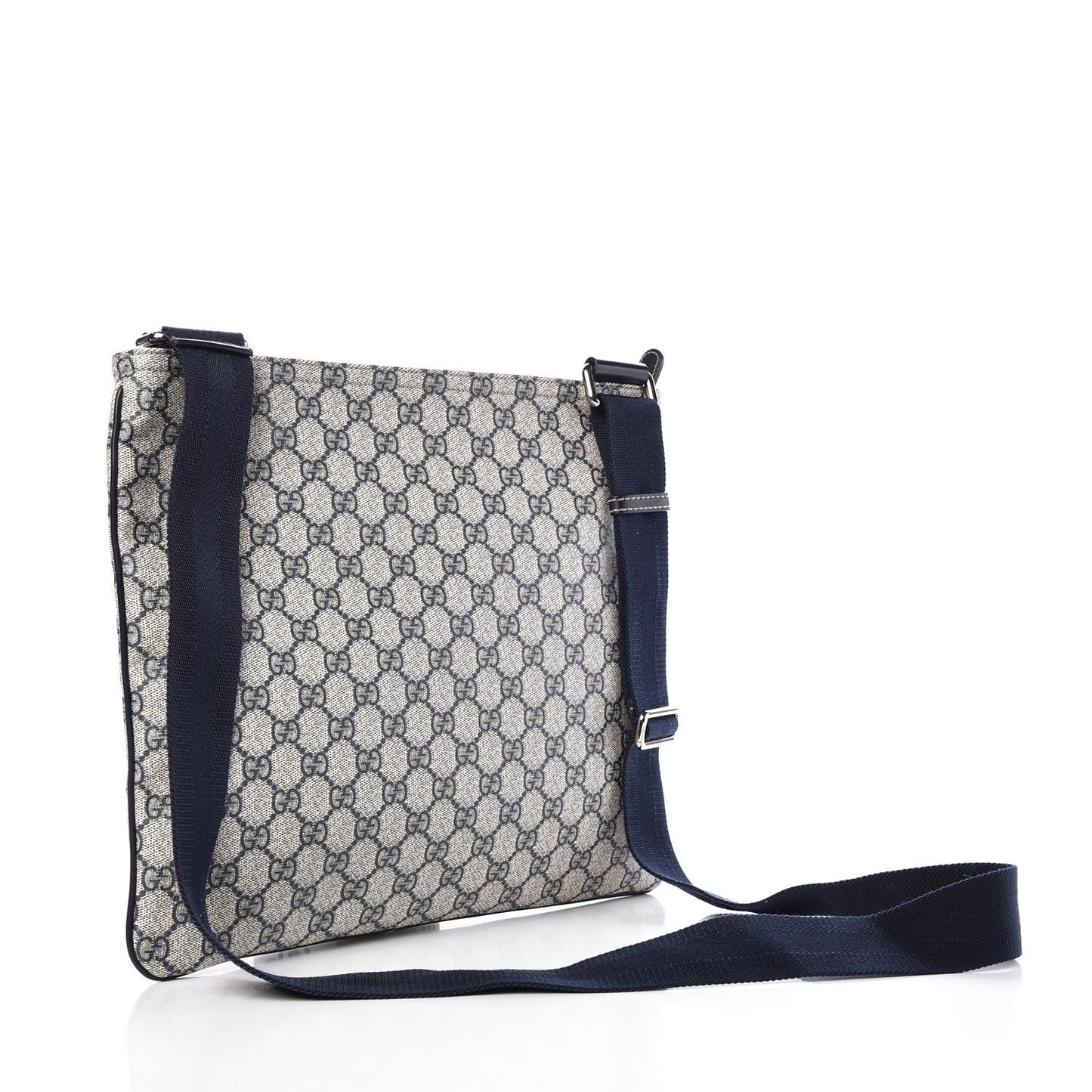 GG Plus Monogram Large Flat Messenger Bag Beige Blue