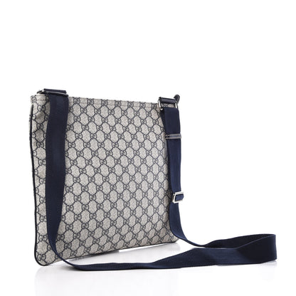 Gucci GG Plus Monogram Large Flat Messenger Bag Beige Blue 3 of 7