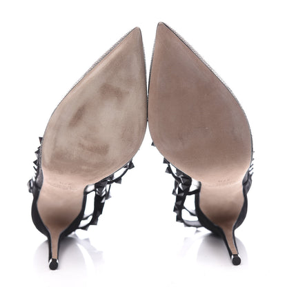 Valentino Garavani Mesh Point d'Esprit Suede Rockstud Ankle Strap 100mm Pumps 37.5 Black 6 of 10