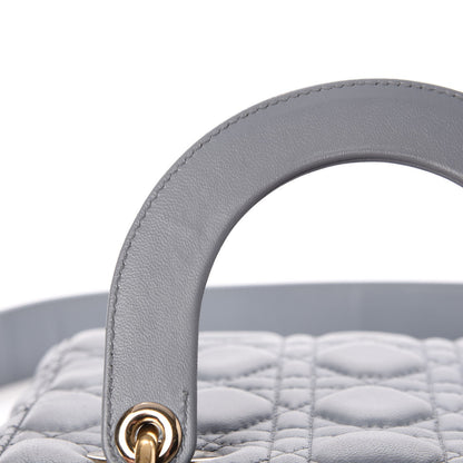 Christian Dior Lambskin Cannage Small Lucky Badges My Lady Dior Grey 16 of 18