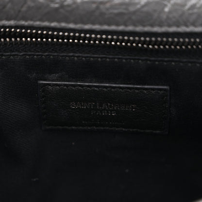 Saint Laurent Crinkled Calfskin Matelasse Monogram Medium Niki Chain Satchel Fog 6 of 12