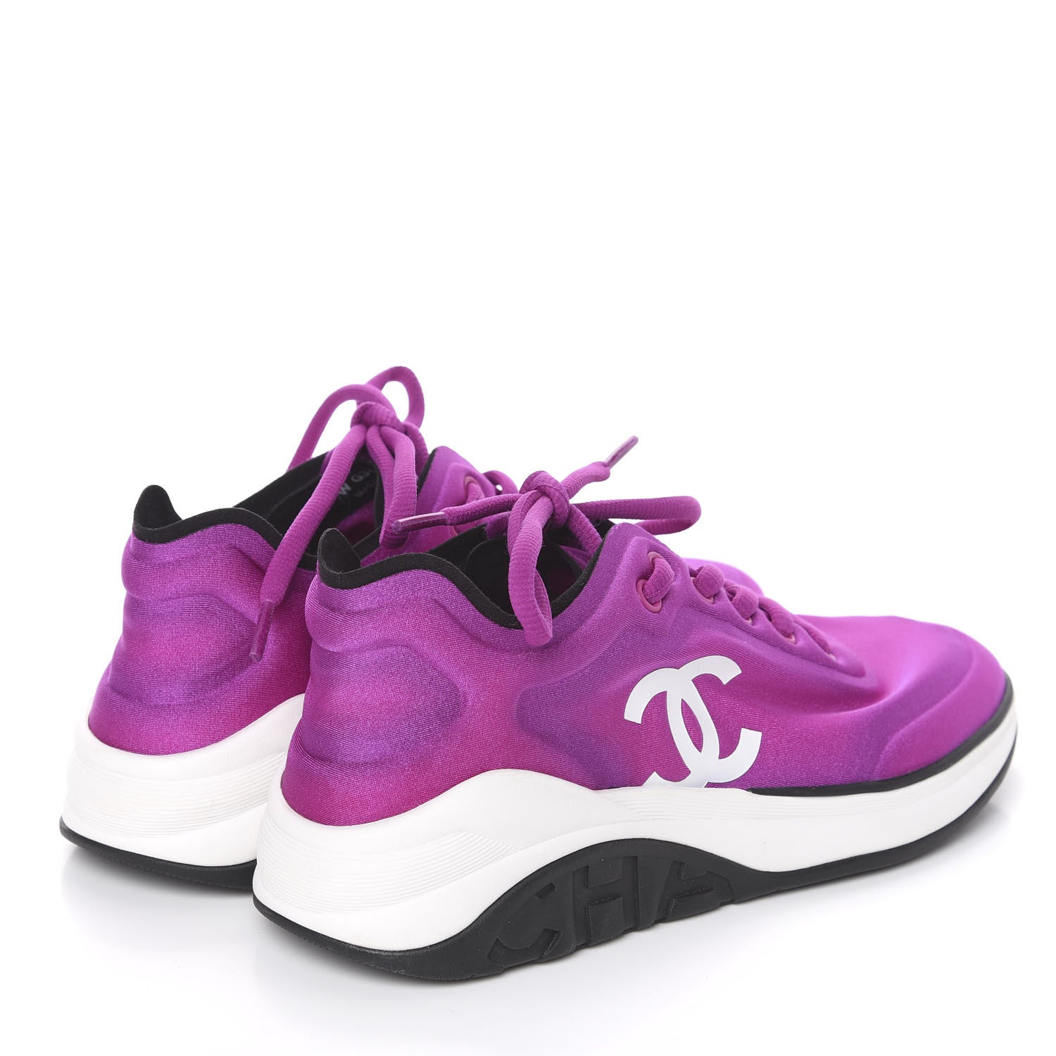 Chanel Lycra Womens CC Sneakers 36 Dark Pink 4 of 8