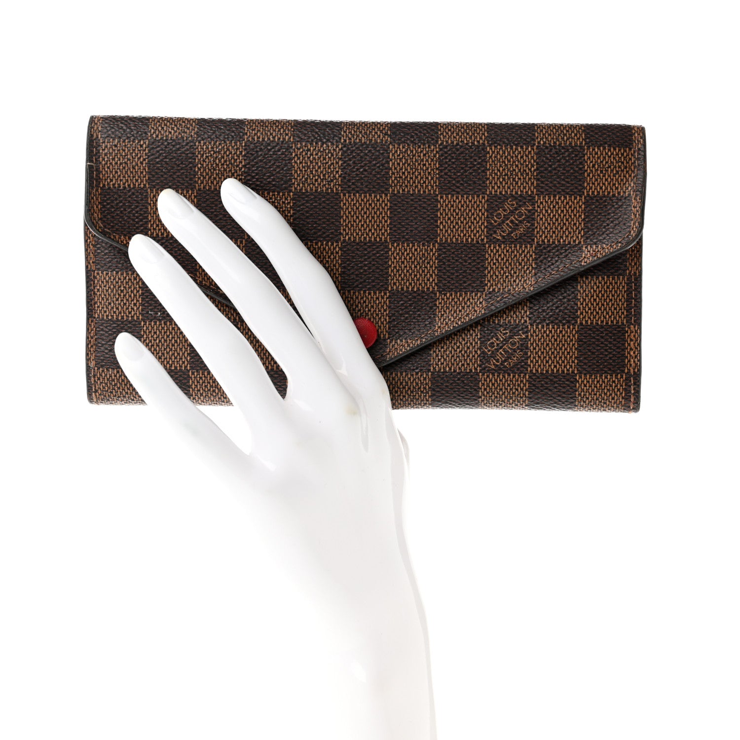 Louis Vuitton Damier Ebene Josephine Wallet Red 2 of 10