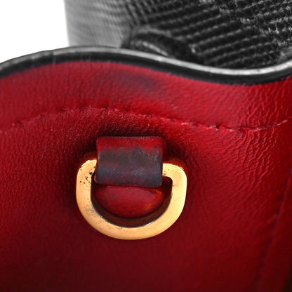 Prada Saffiano Cuir Medium Double Bag Black Ciliegia 11 of 13
