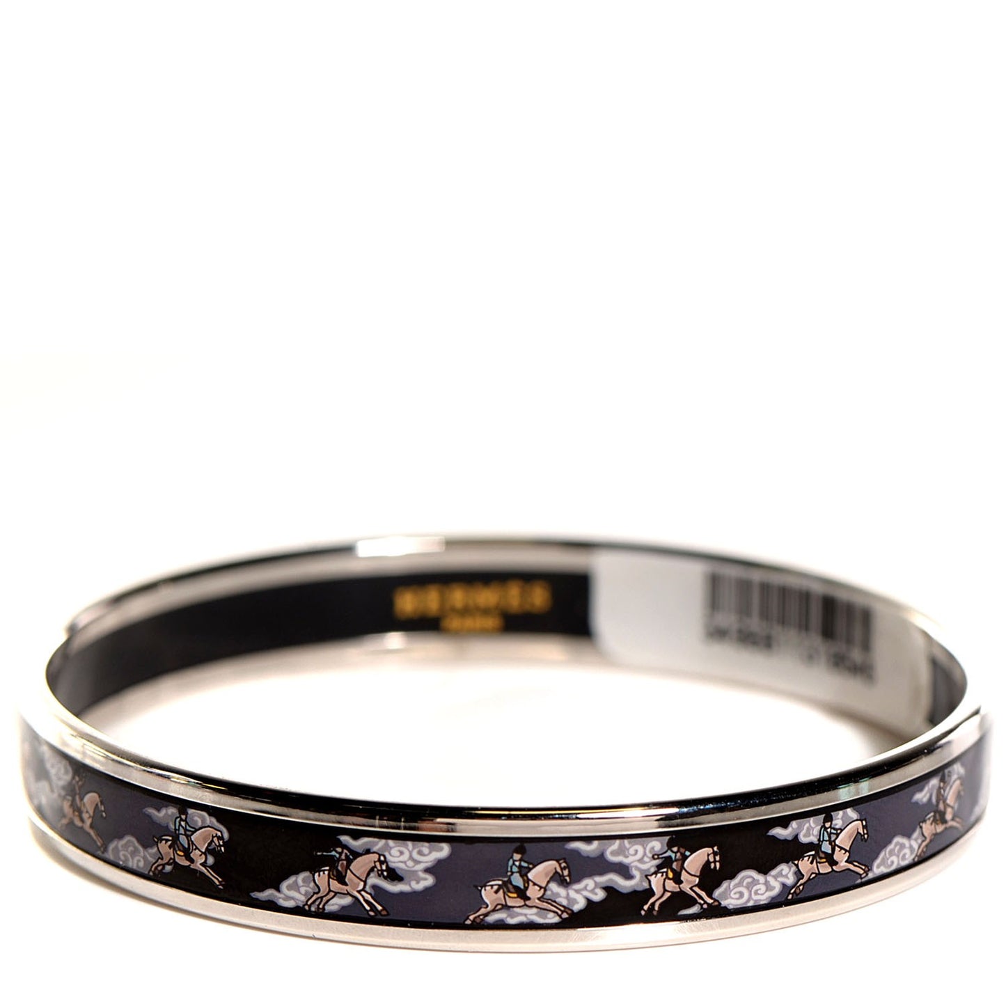 Enamel Printed Horse Riding Motif Narrow Bracelet 70