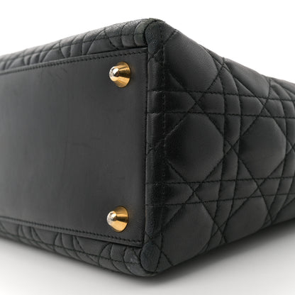 Christian Dior Lambskin Cannage Large Lady Dior Black 10 of 16