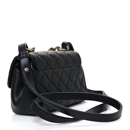 Chanel Shiny Sheepskin Quilted Mini Trapezio Flap Black 3 of 10