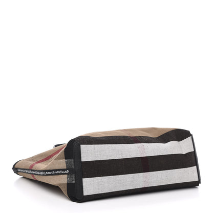 Burberry Coated Canvas Mega Check Medium Doodle Tote Black 7 of 13