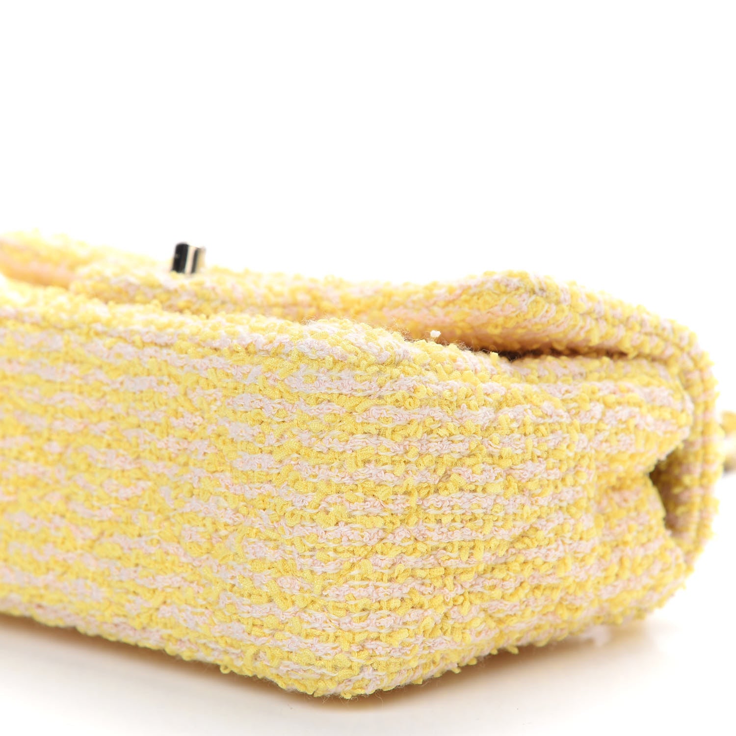 Chanel Tweed Quilted Mini Rectangular Flap Yellow Pink 9 of 11