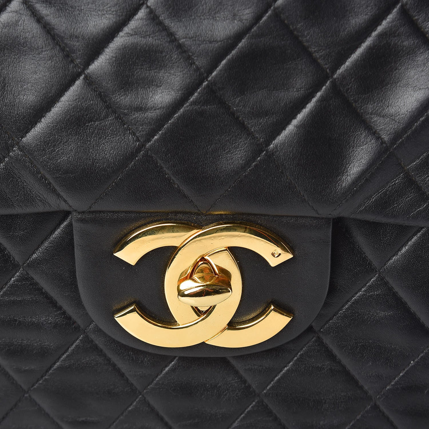 Chanel Lambskin Quilted XL Jumbo Single Flap Black 11 of 11