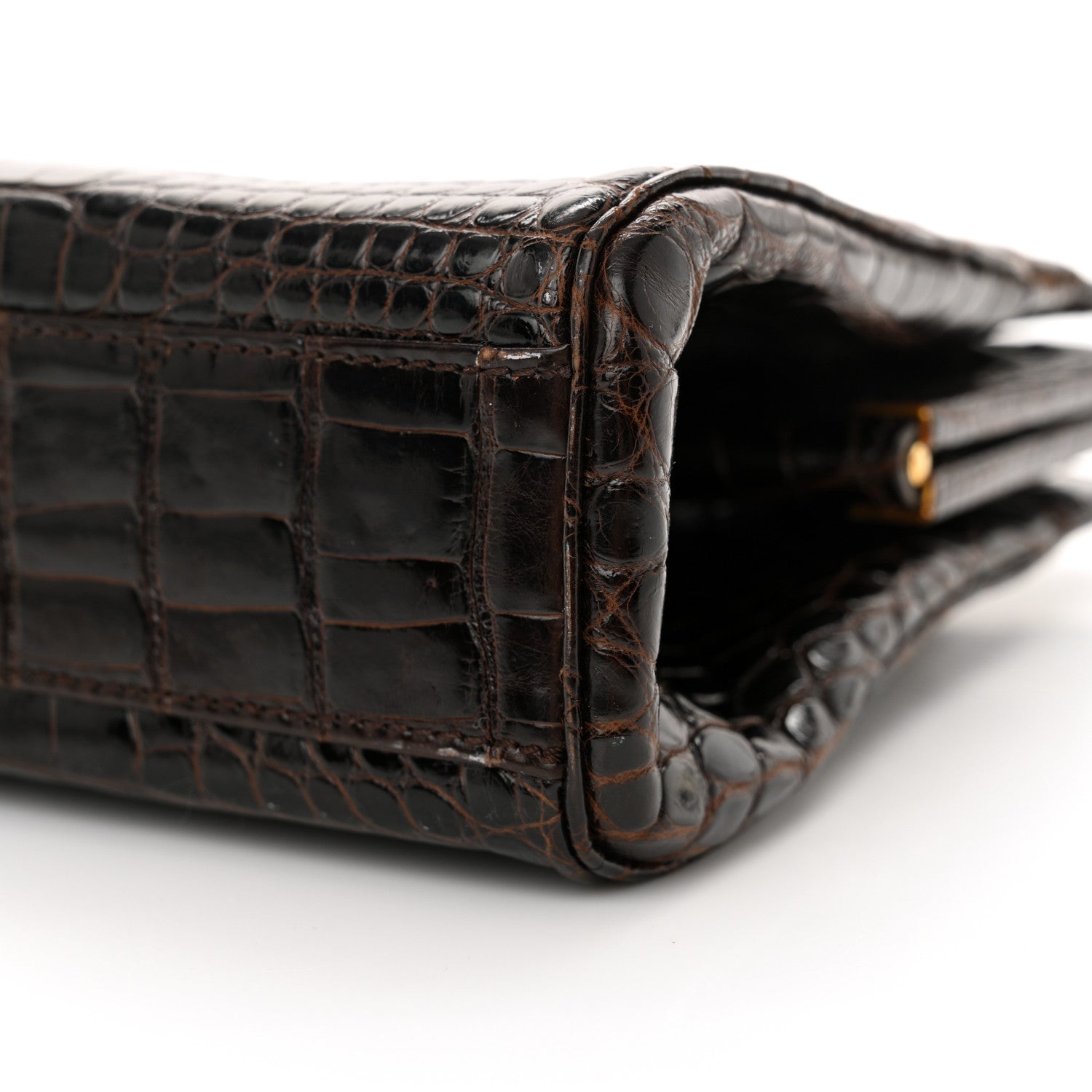 Chanel Alligator Chain Bag Dark Brown 11 of 12