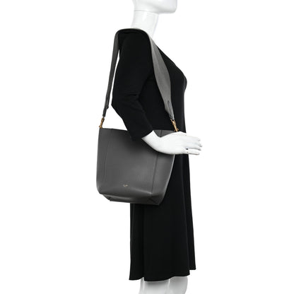 Celine Soft Grained Calfskin Small Sangle Bucket Bag Kohl 2 of 12