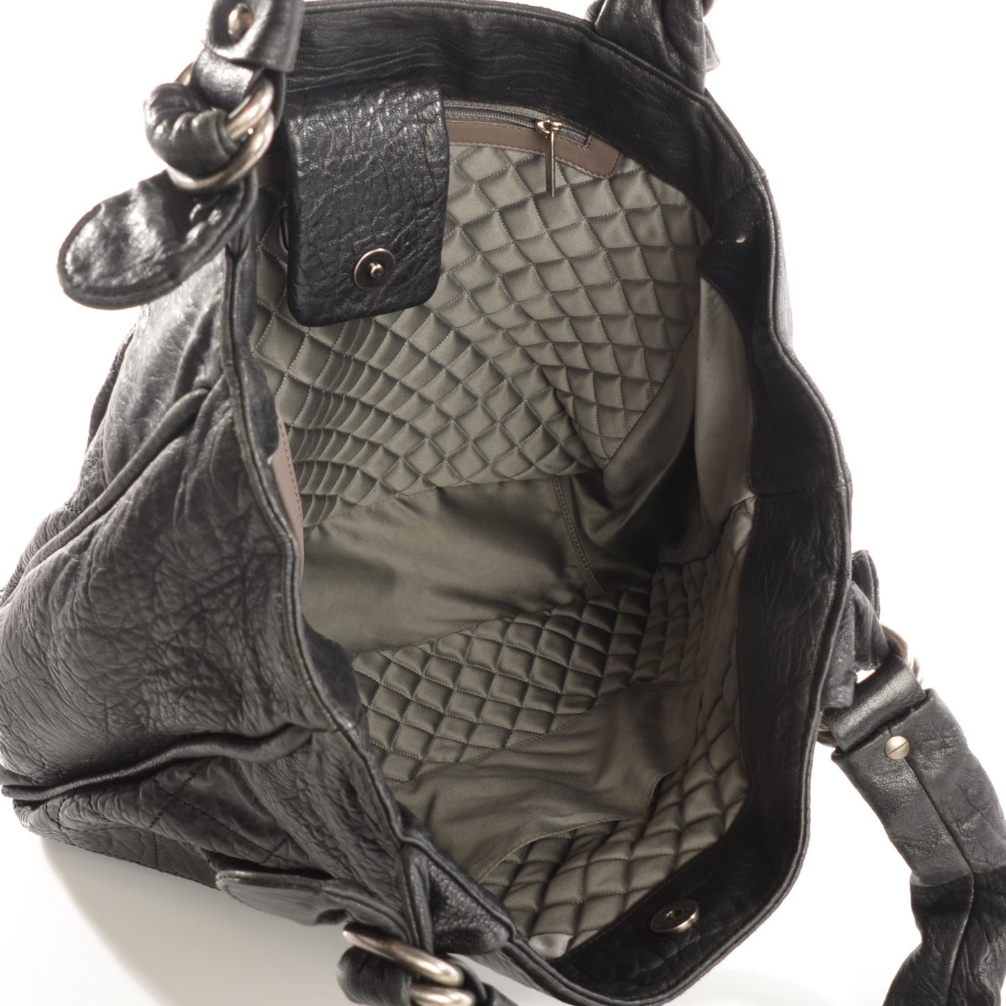 Distressed Lambskin Le Marais Tote Black
