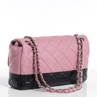 Chanel Lambskin Quilted Bi-Color Medium Single Flap Light Purple 3 of 8