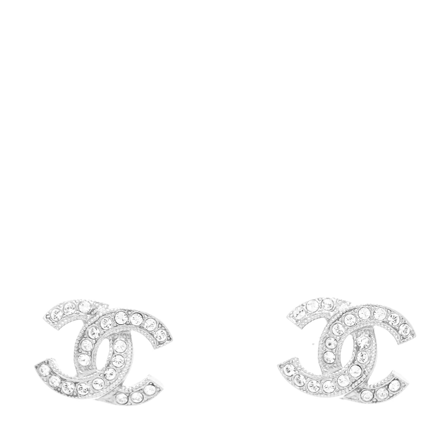 Crystal Mini CC Earrings Silver