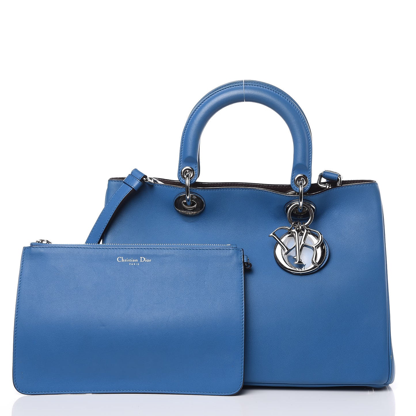 Smooth Calfskin Medium Diorissimo Tote Blue