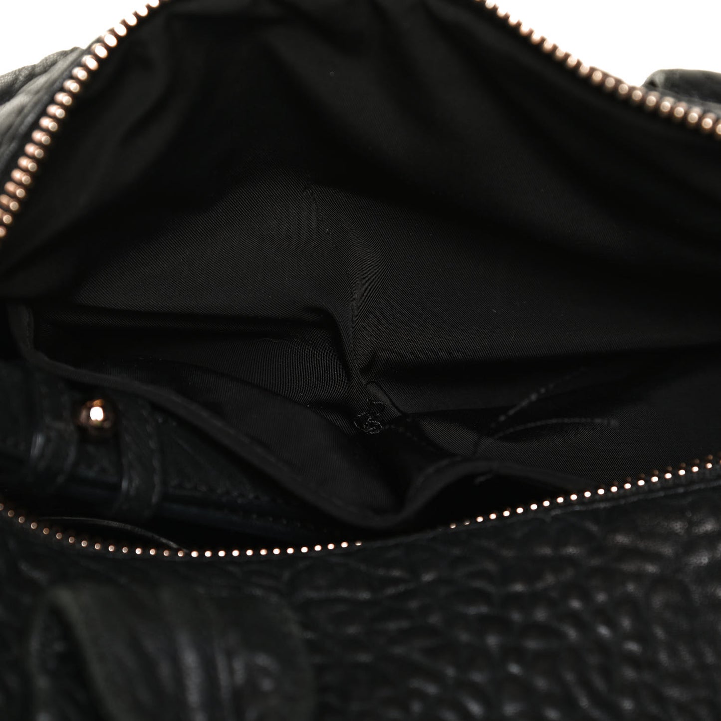 Pebbled Lambskin Rocco Black Rose Gold Hardware