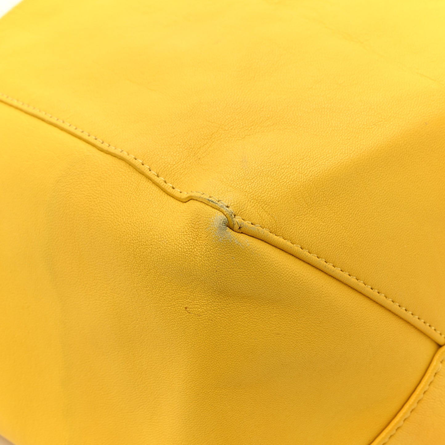 Lambskin Vertical Bi-Cabas White Sun Yellow