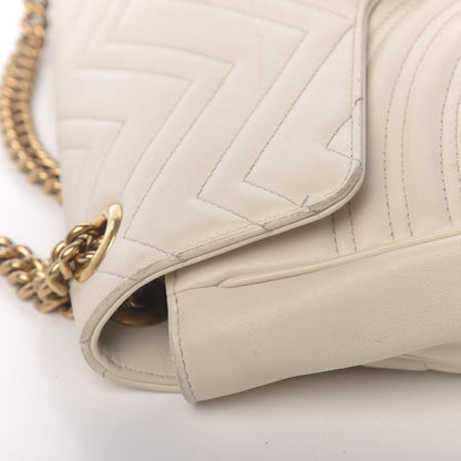 Gucci Calfskin Matelasse Medium GG Marmont Shoulder Bag White 14 of 23