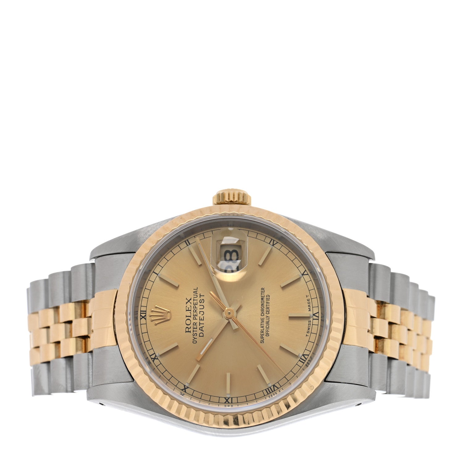 Rolex Stainless Steel 18K Yellow Gold 36mm Oyster Perpetual Datejust Watch Champagne 16233 2 of 4