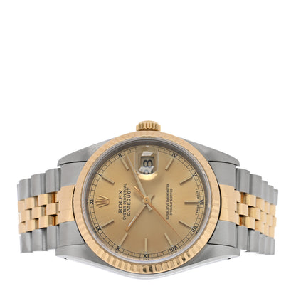 Rolex Stainless Steel 18K Yellow Gold 36mm Oyster Perpetual Datejust Watch Champagne 16233 2 of 4