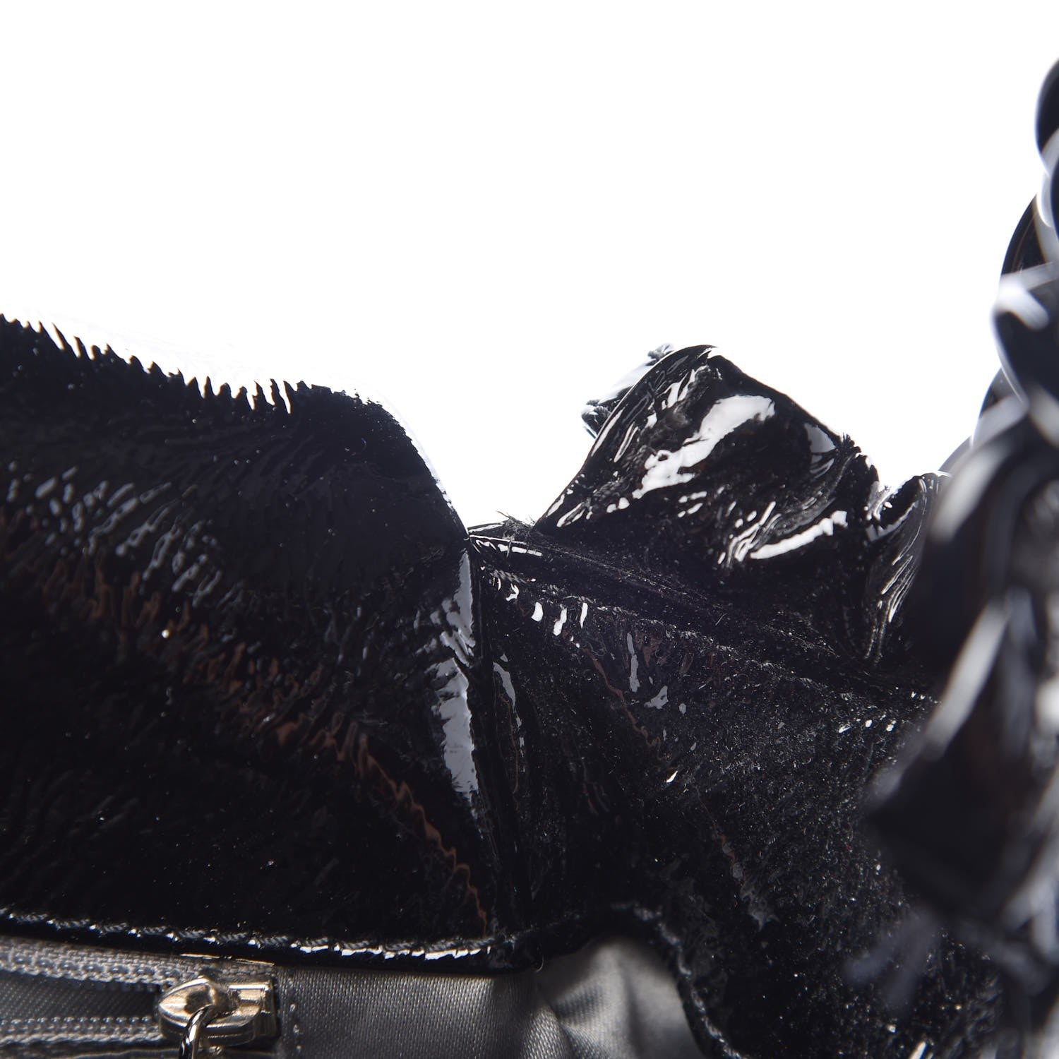 Chanel Crinkled Patent Modern Chain Flap Black 13 of 14