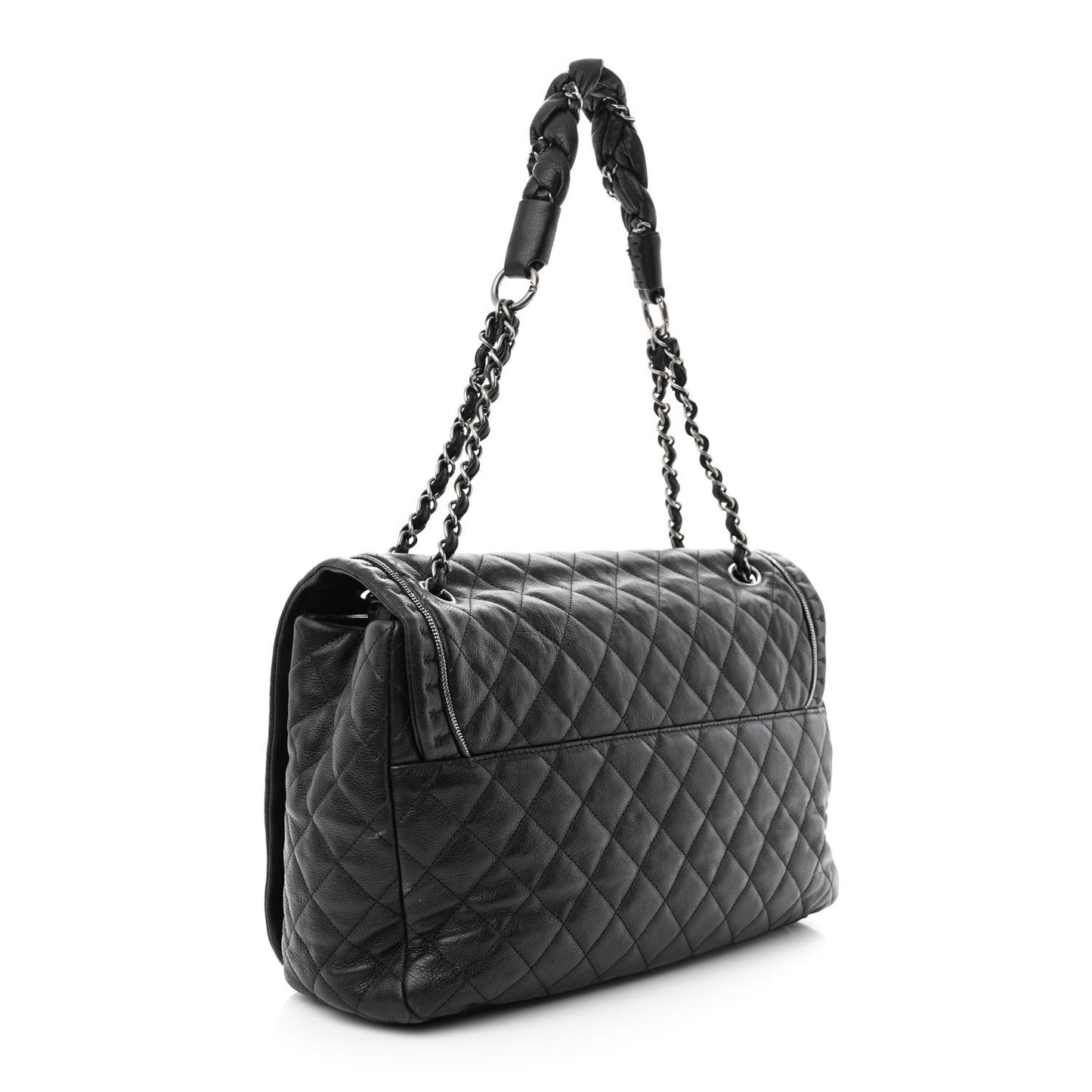 Calfskin Quilted Large Istanbul Flap Black