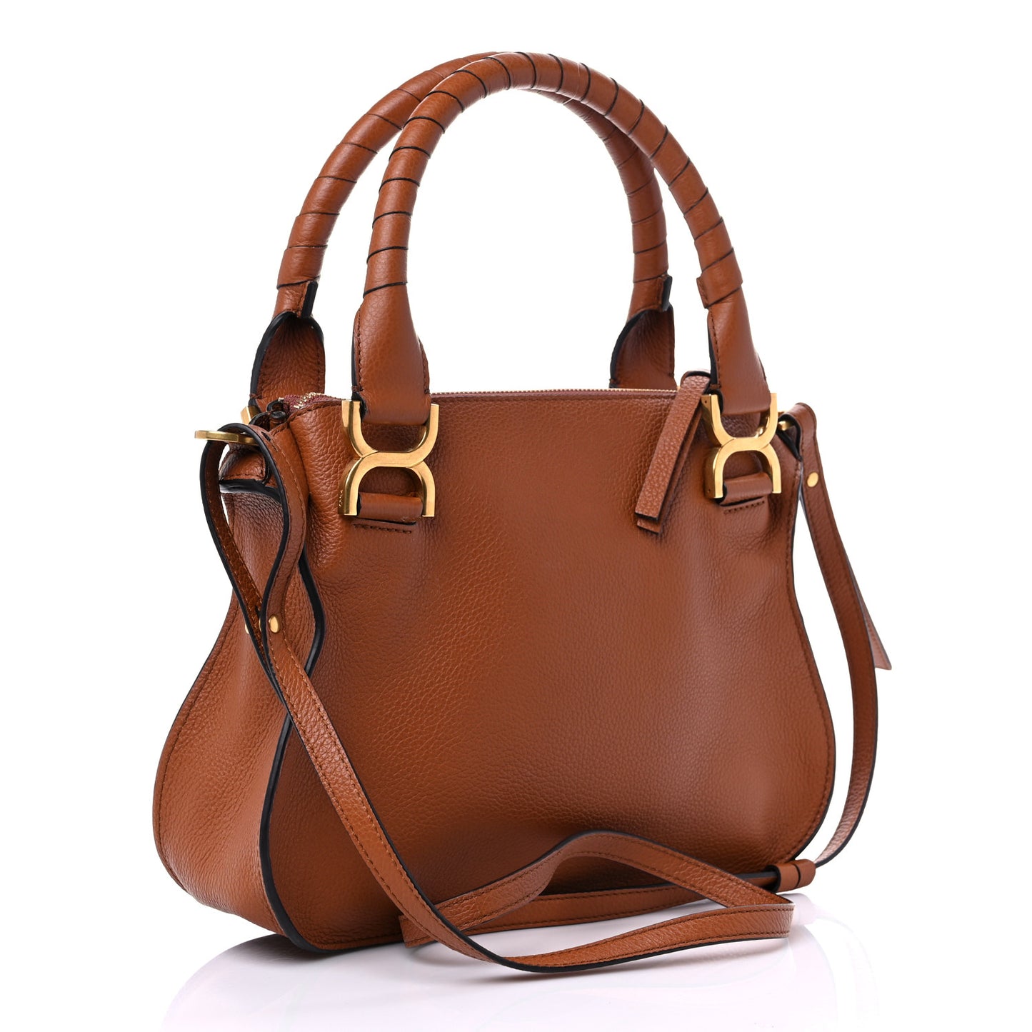 Calfskin Small Marcie Satchel Tan