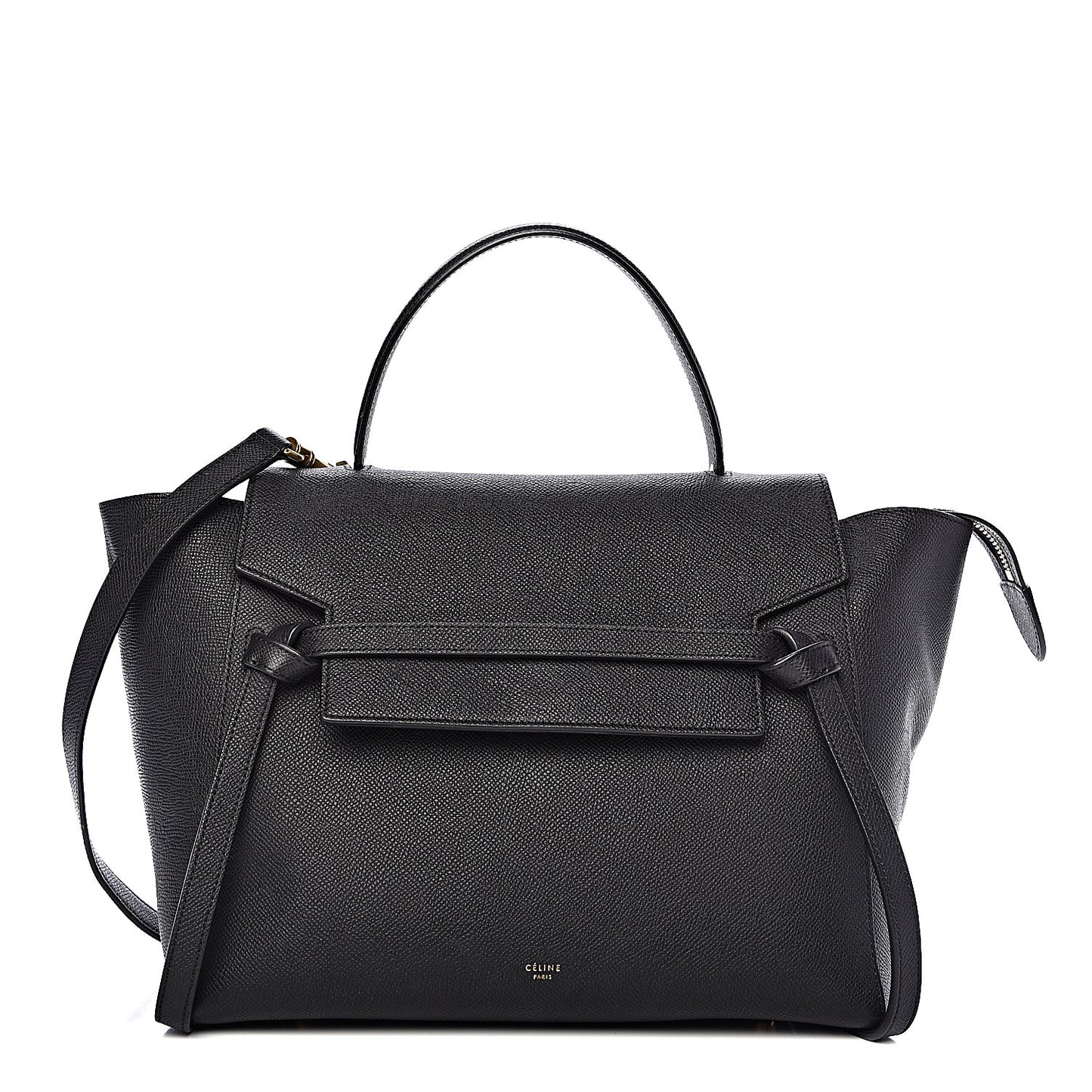 Grained Calfskin Mini Belt Bag Black