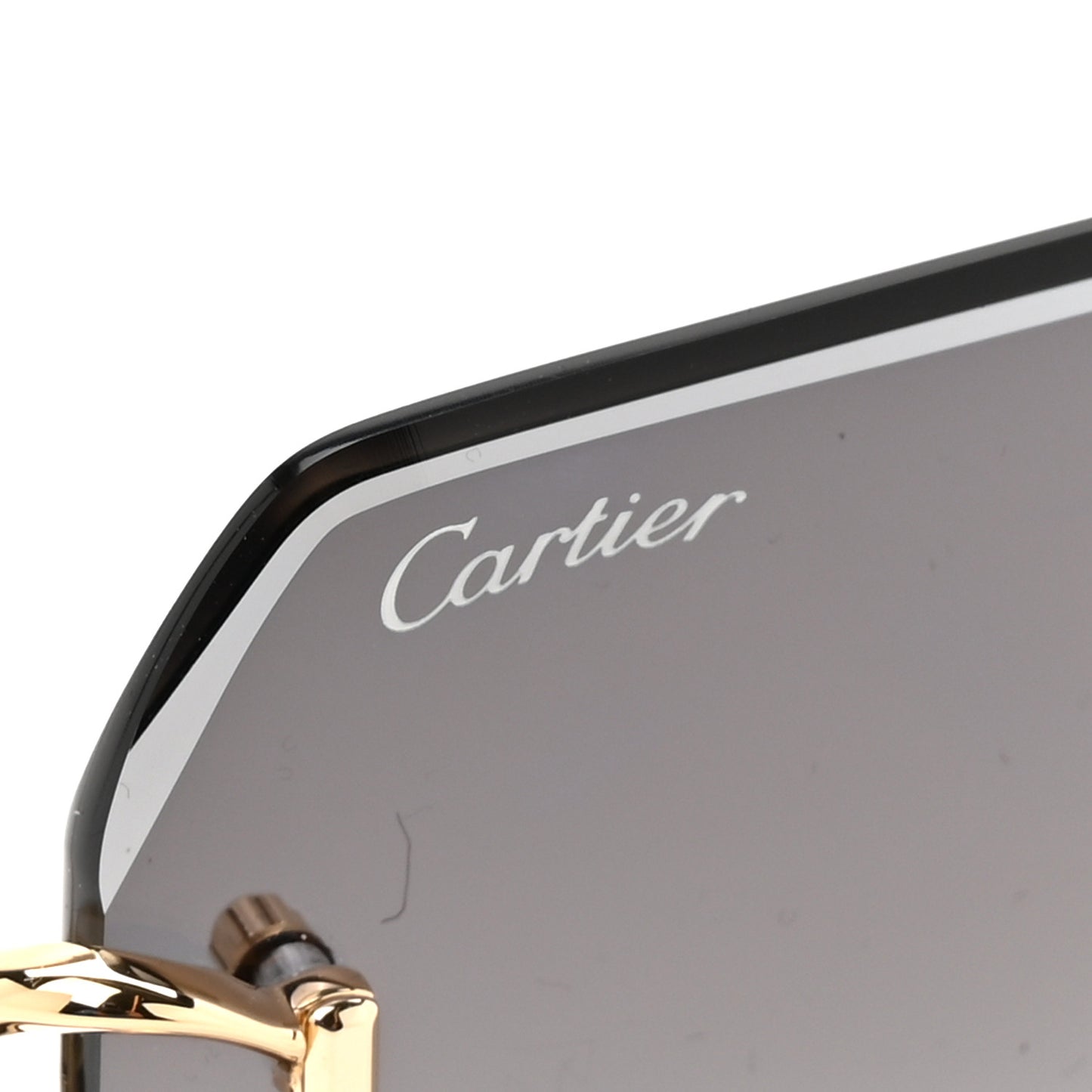Metal Rimless C Decor Sunglasses CT0468S Gold Grey