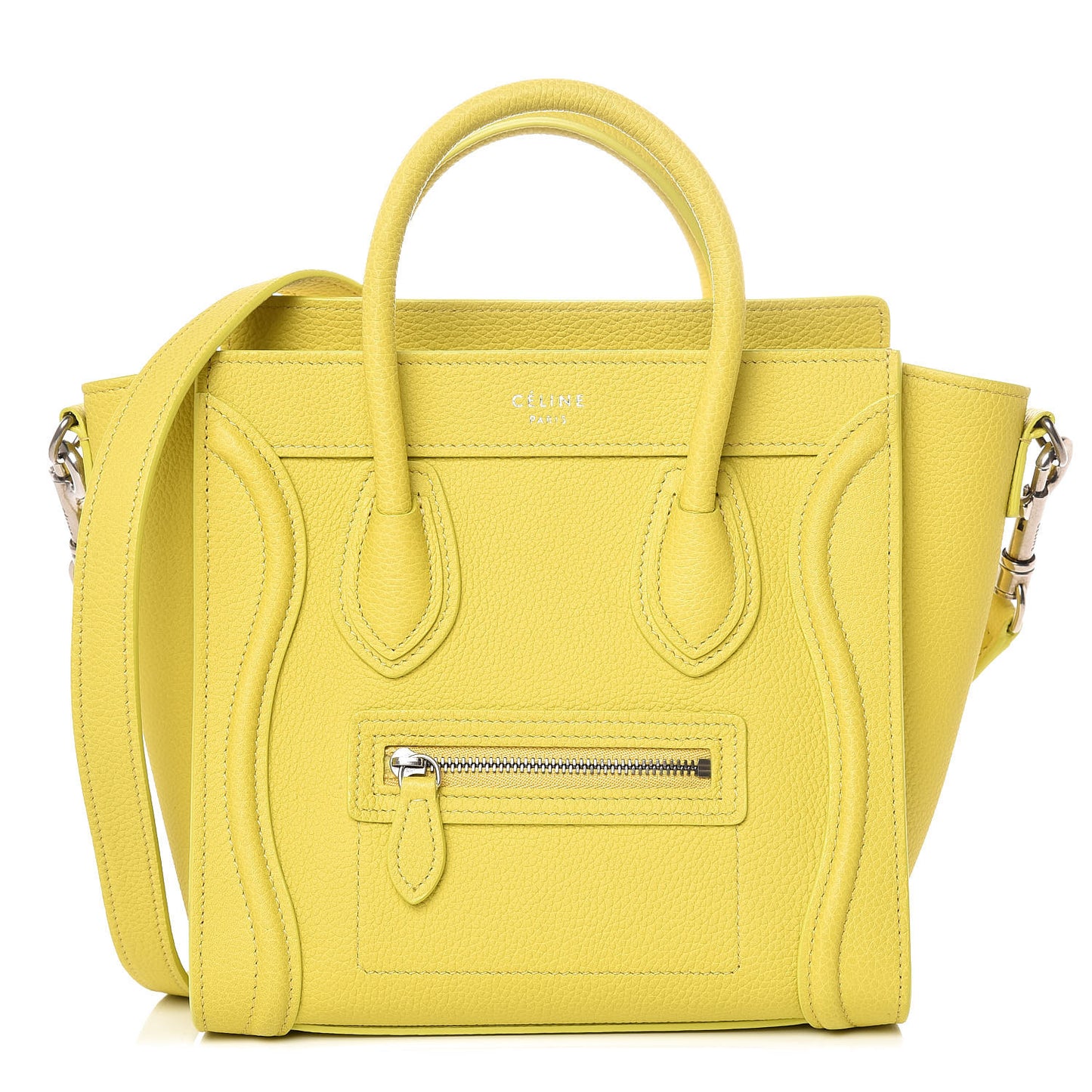 Drummed Calfskin Nano Luggage Mimosa